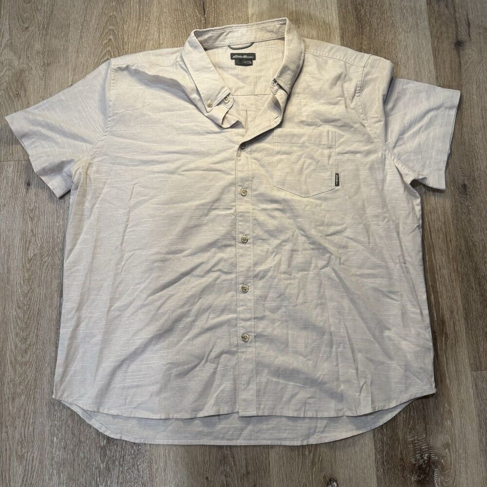 eddie bower button down xxl shirt cotton beige